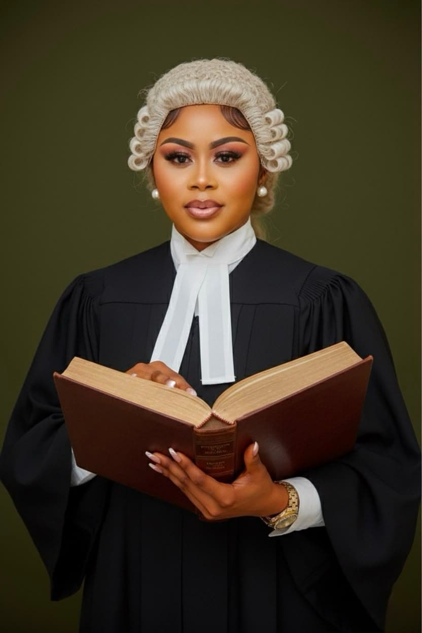 Legal Kids host in legal attire holding a law book